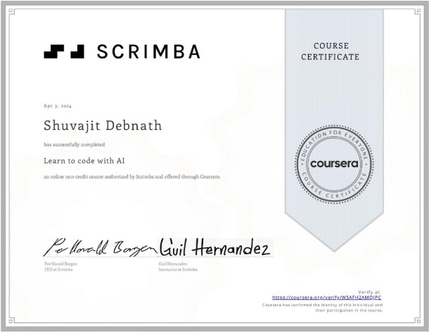 Learn to code with AI Certificate