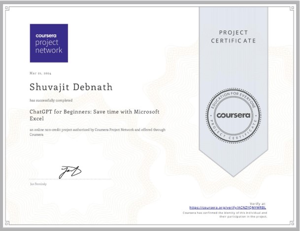 ChatGPT for Beginners: Save time with Microsoft Excel Certificate