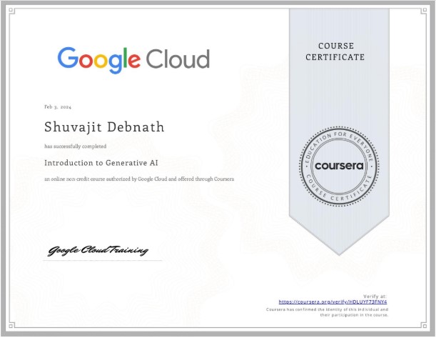 Introduction to Generative AI Certificate