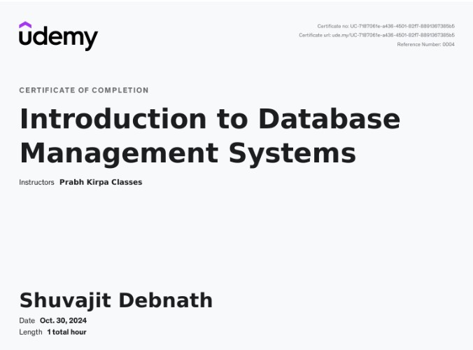 DBMS Certificate