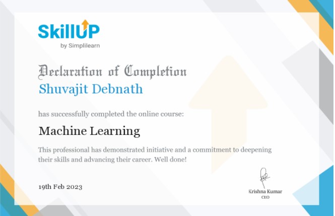 Machine Learning Certificate