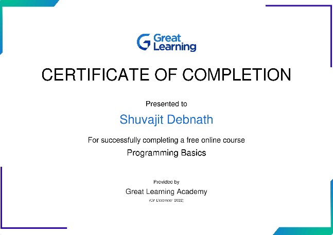 Programming Basics Certificate