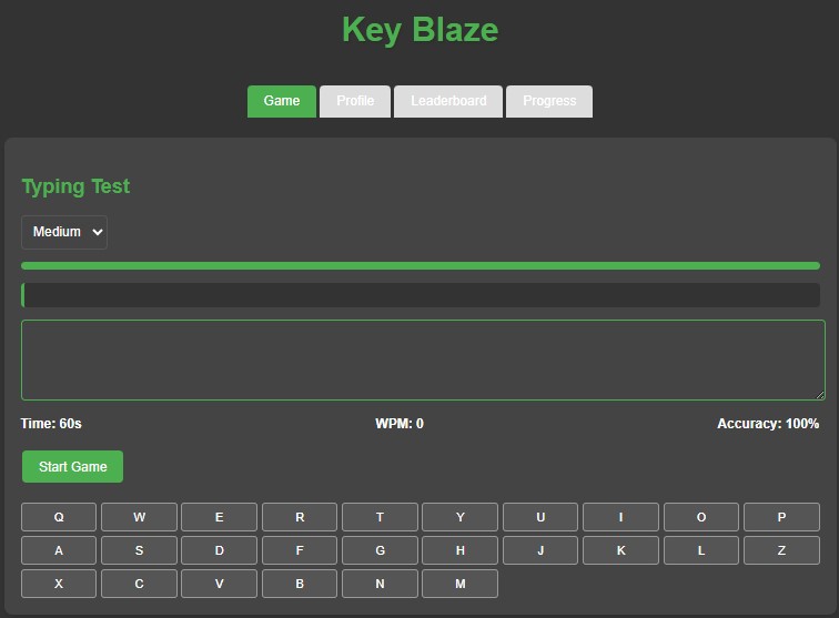 Key Blaze Typing Speed Test